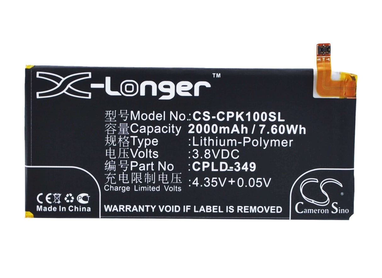 Battery For Coolpad Ivvi K1, Ivvi K1-nt 3.8v, 2000mah - 7.60wh Mobile, SmartPhone Cameron Sino Technology Limited   