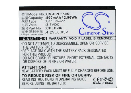 Battery For Coolpad S100a, S116, E28 3.7v, 800mah - 2.96wh Mobile, SmartPhone Cameron Sino Technology Limited   