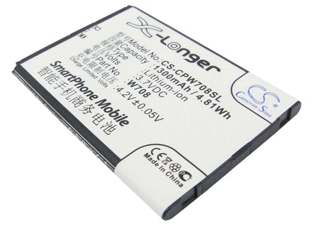 Battery For Coolpad W708 3.7v, 1300mah - 4.81wh Mobile, SmartPhone Cameron Sino Technology Limited   