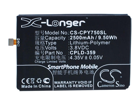 Battery For Coolpad Y75, Y76, Y80d 3.8v, 2500mah - 9.50wh Mobile, SmartPhone Cameron Sino Technology Limited   