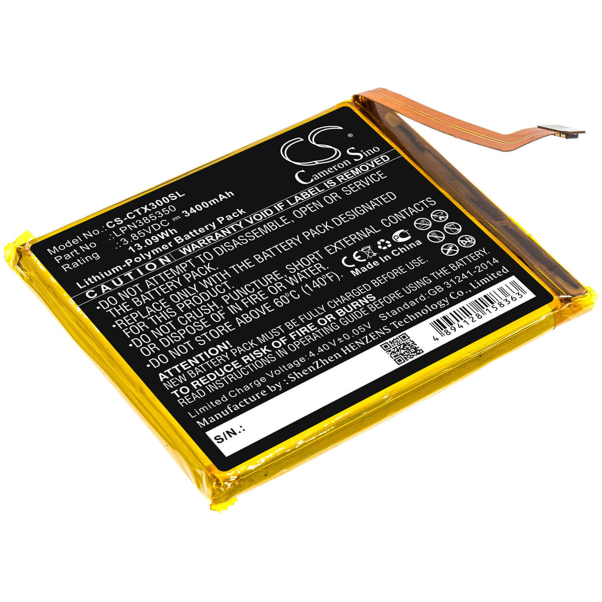 Battery For Crosscall, Action X3, Action-x3, Core X3 3.85v, 3400mah - 13.09wh Batteries for Electronics Cameron Sino Technology Limited   