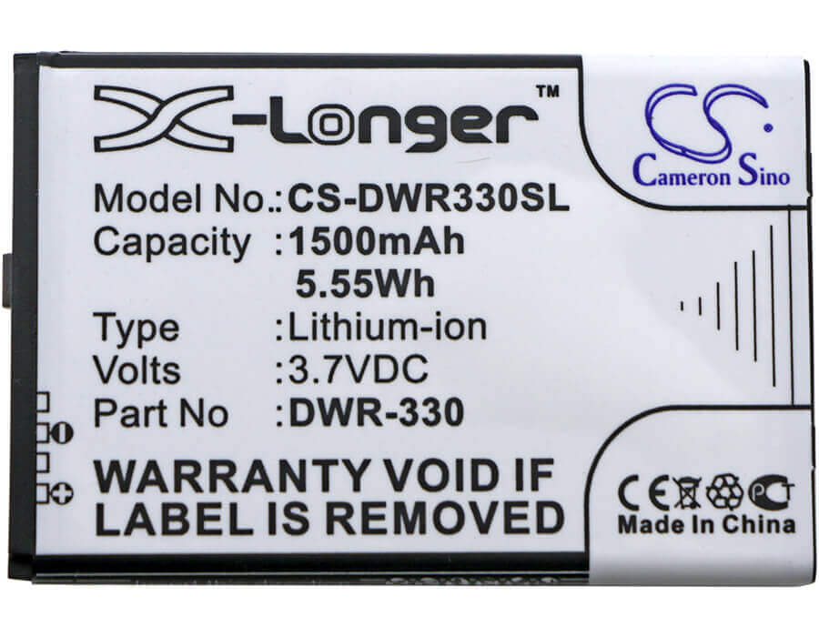 Battery For D-link, Dwr-330 3.7v, 1500mah - 5.55wh Hotspot Cameron Sino Technology Limited   