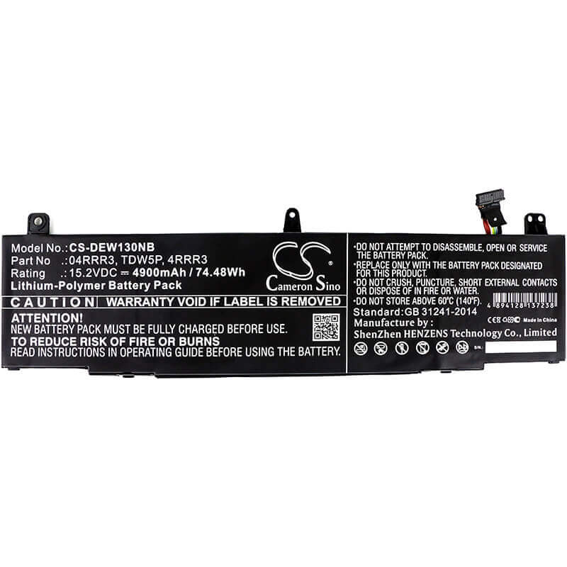 Battery For Dell, Alienware 13 R3, Alw13c, 15.2v, 4900mah - 74.48wh Batteries for Electronics Cameron Sino Technology Limited   