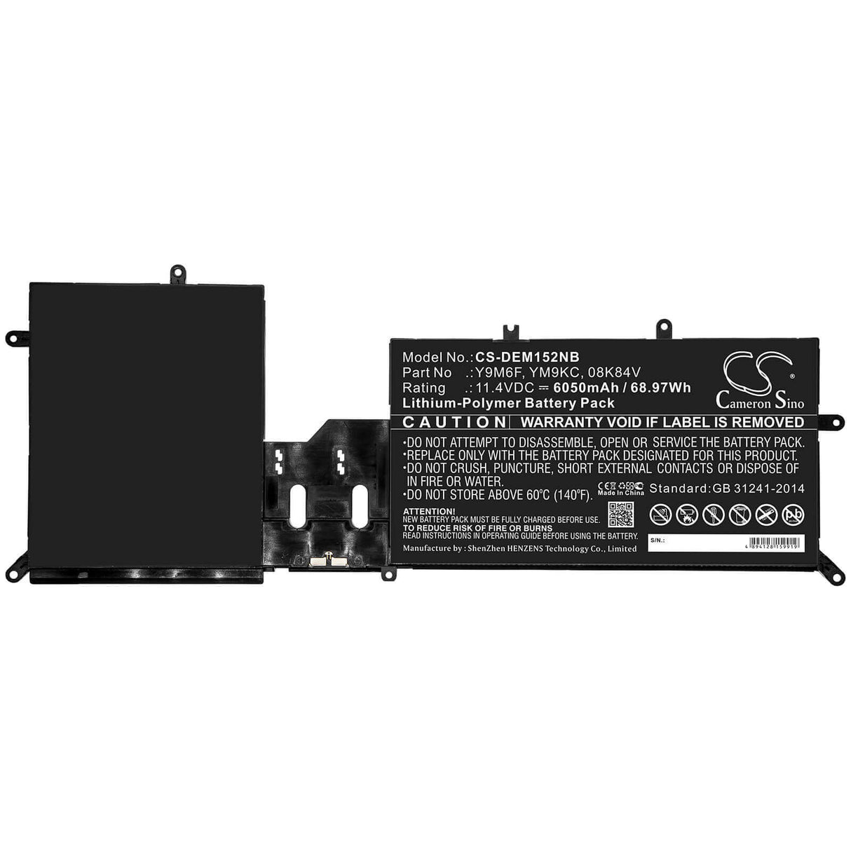 Battery For Dell, Alienware M15 Alw15m-d4505b, Alienware M15 Alw15m-d4725b 11.4v, 6050mah - 68.97wh Batteries for Electronics Cameron Sino Technology Limited   