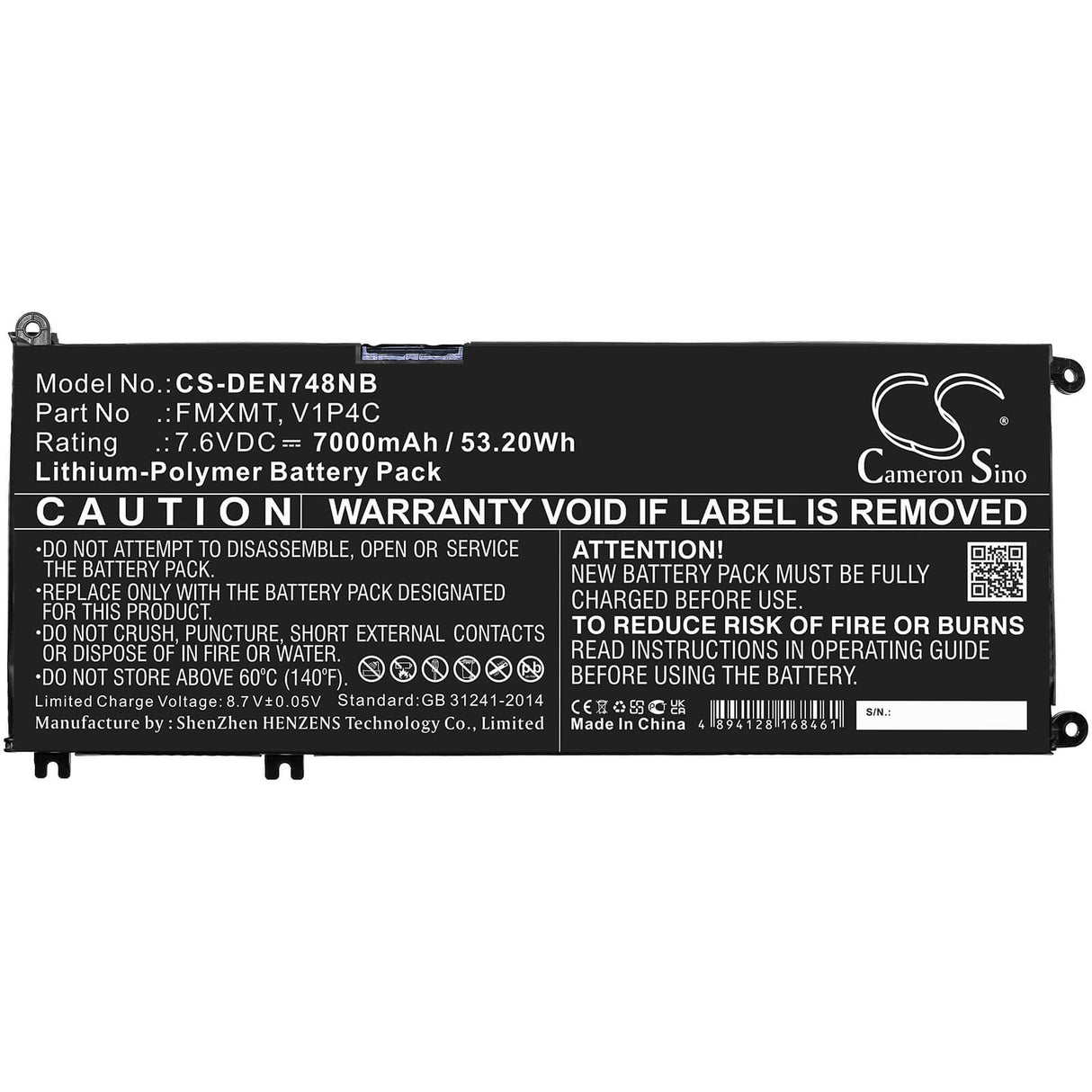 Battery For Dell, Chromebook 13 3380, Chromebook 13 3380-6txj4, Chromebook 13 3380-7tfg4h 7.6v, 7200mah - 54.72wh Batteries for Electronics Cameron Sino Technology Limited   