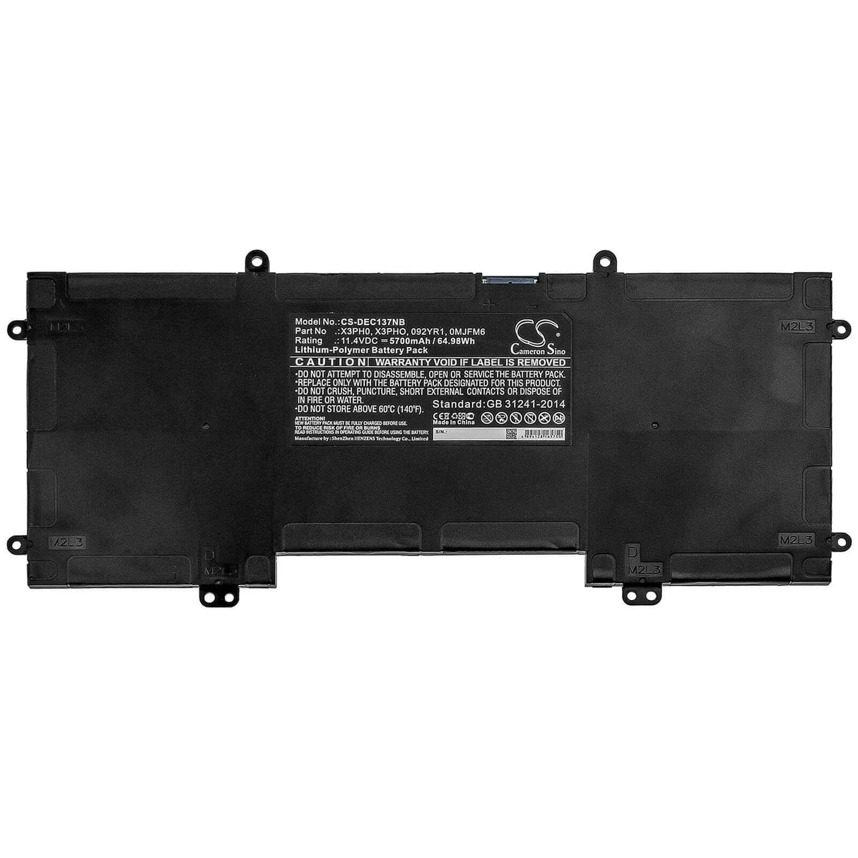 Battery For Dell, Chromebook 13 7310 11.4v, 5700mah - 64.98wh Batteries for Electronics Cameron Sino Technology Limited   