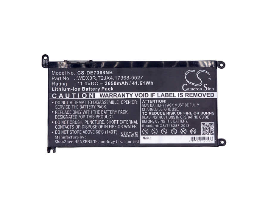 Battery For Dell, Dell Ins 13mf Pro-d1708ts, Ins 13mf Pro-d1508ts 11.4v, 3650mah - 41.61wh Notebook, Laptop Cameron Sino Technology Limited   