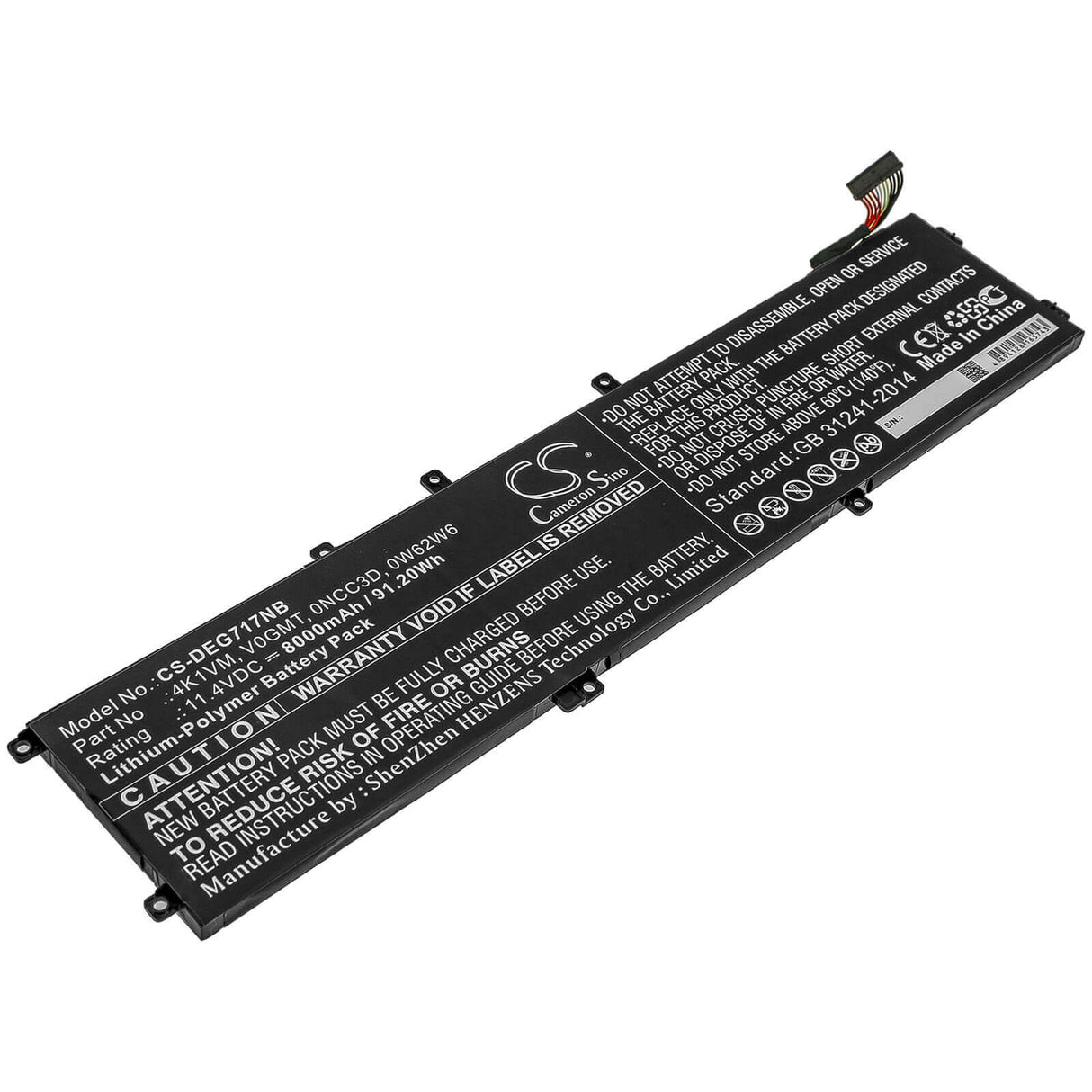 Battery For Dell, G7 17 7700 11.4v, 8000mah - 91.20wh Notebook, Laptop Cameron Sino Technology Limited   