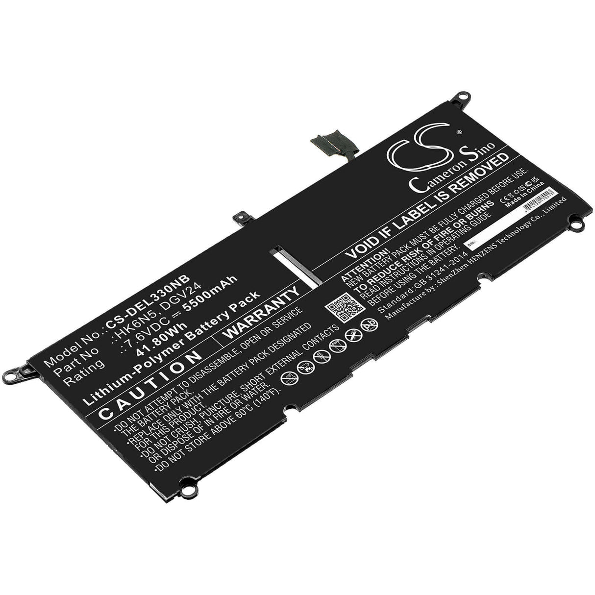 Battery For Dell, Inspiron 13 5000 5390, Inspiron 13 5390, Inspiron 13-5390-d1305l 7.6v, 5500mah - 41.80wh Batteries for Electronics Cameron Sino Technology Limited   