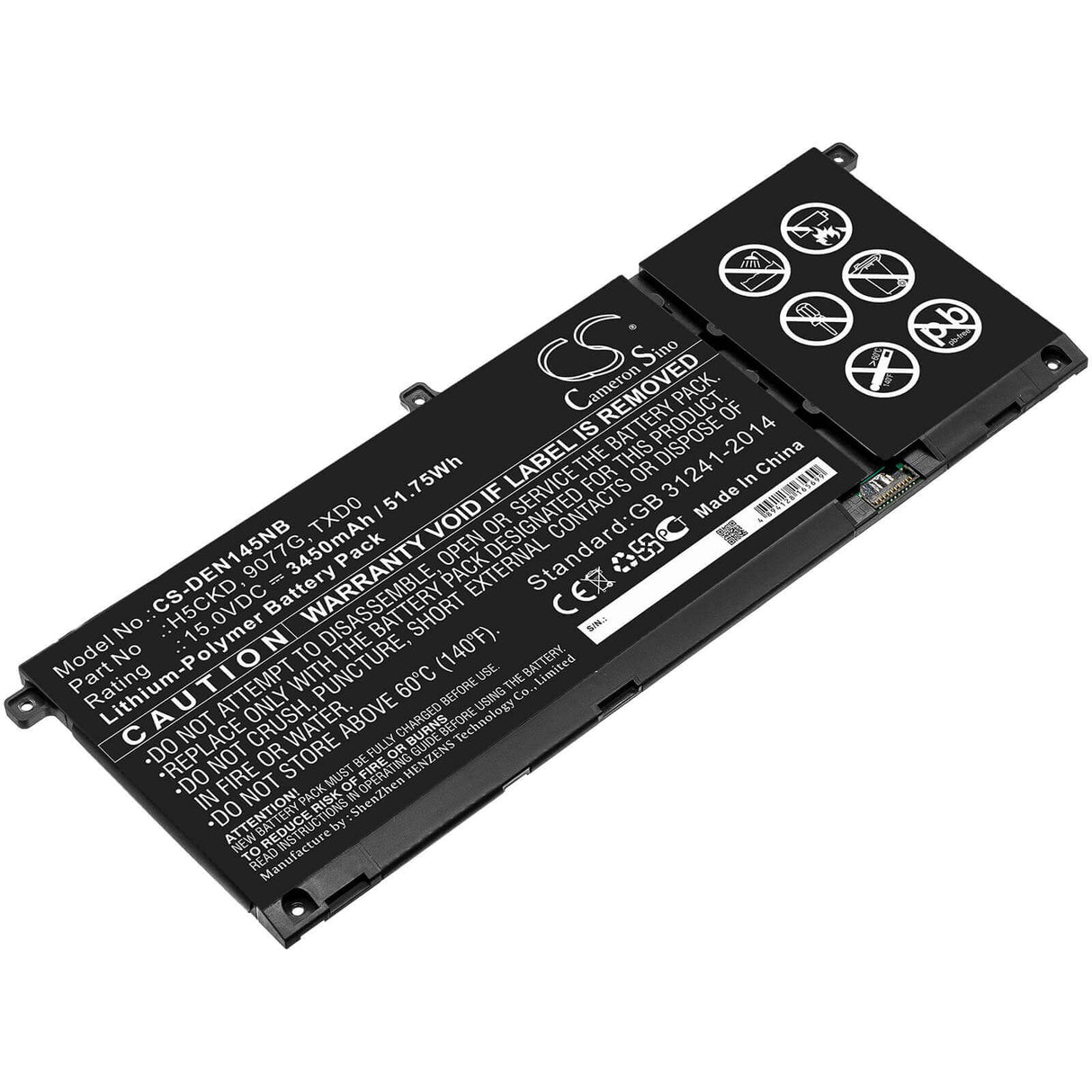 Battery For Dell, Inspiron 13 7306 2-in-1, Inspiron 14 5401, Inspiron 15 5501 15v, 3450mah - 51.75wh Batteries for Electronics Cameron Sino Technology Limited   