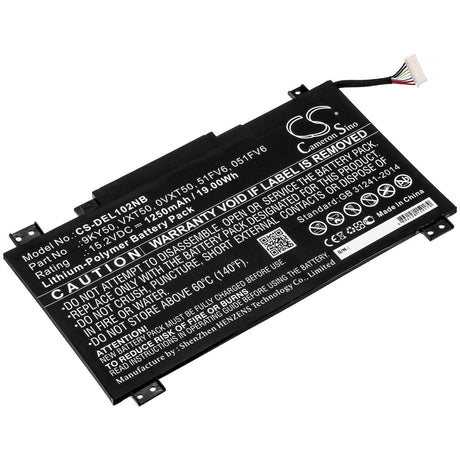 Battery For Dell, Latitude 10 Ste2 15.2v, 1250mah - 19.00wh Batteries for Electronics Cameron Sino Technology Limited   