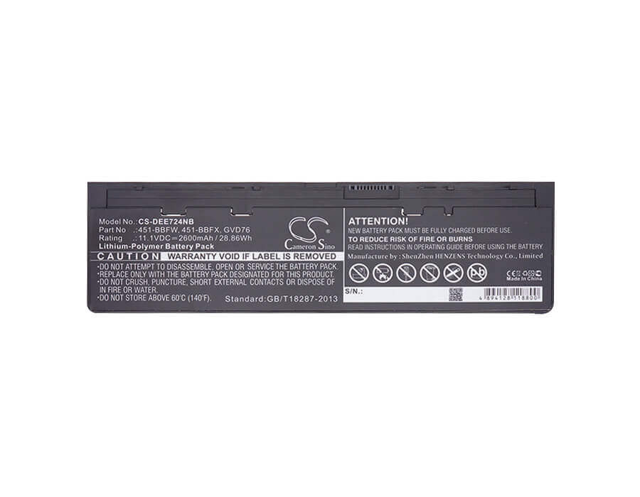 Battery For Dell, Latitude 12 7000, Latitude E7240 11.1v, 2600mah - 28.86wh Batteries for Electronics Cameron Sino Technology Limited   