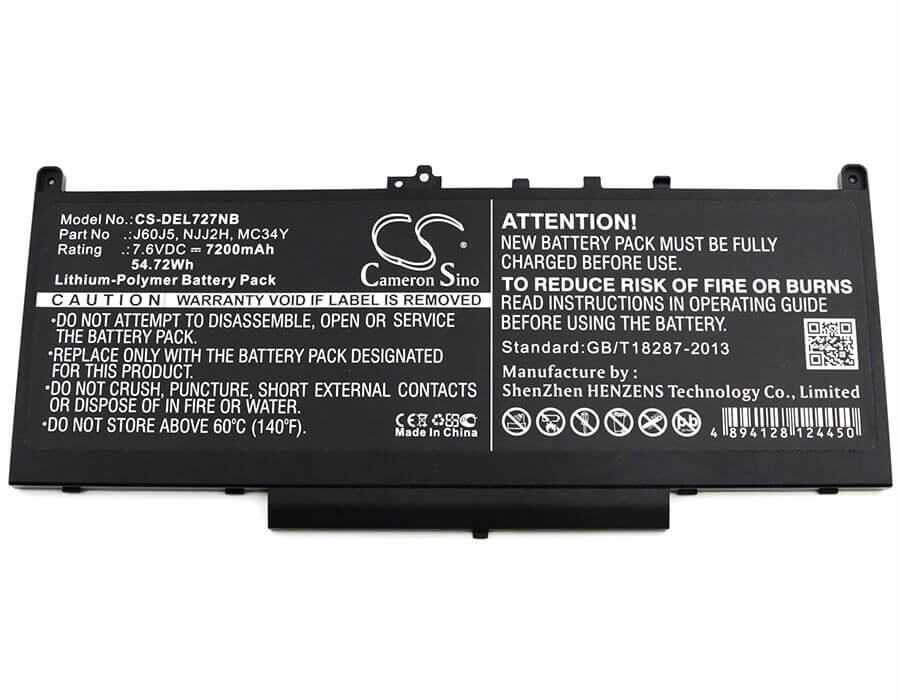 Battery For Dell, Latitude 12 E7270, Latitude 12 E7470 7.6v, 7200mah - 54.72wh Batteries for Electronics Cameron Sino Technology Limited   