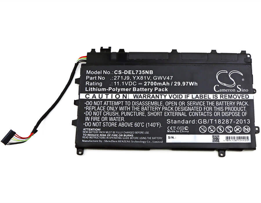 Battery For Dell, Latitude 13 7000, Latitude 7350 11.1v, 2700mah - 29.97wh Batteries for Electronics Cameron Sino Technology Limited   