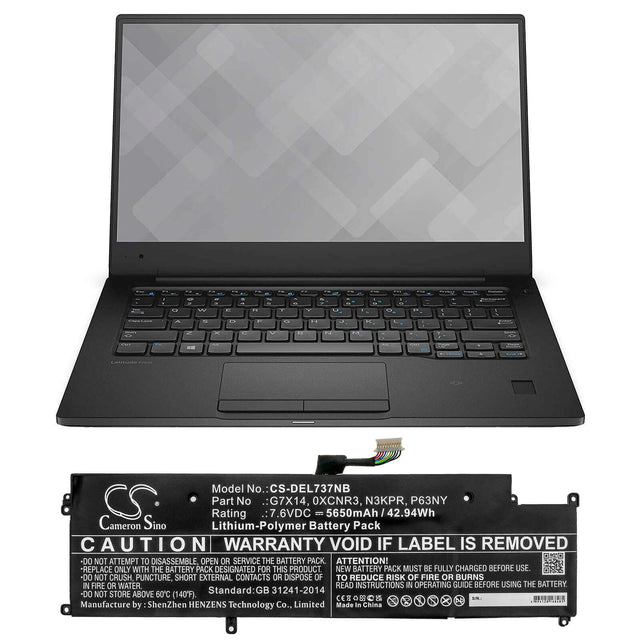 Battery For Dell, Latitude 13 7370, Latitude 7370, Latitude E7370 7.6v, 5650mah - 42.94wh Notebook, Laptop Cameron Sino Technology Limited   