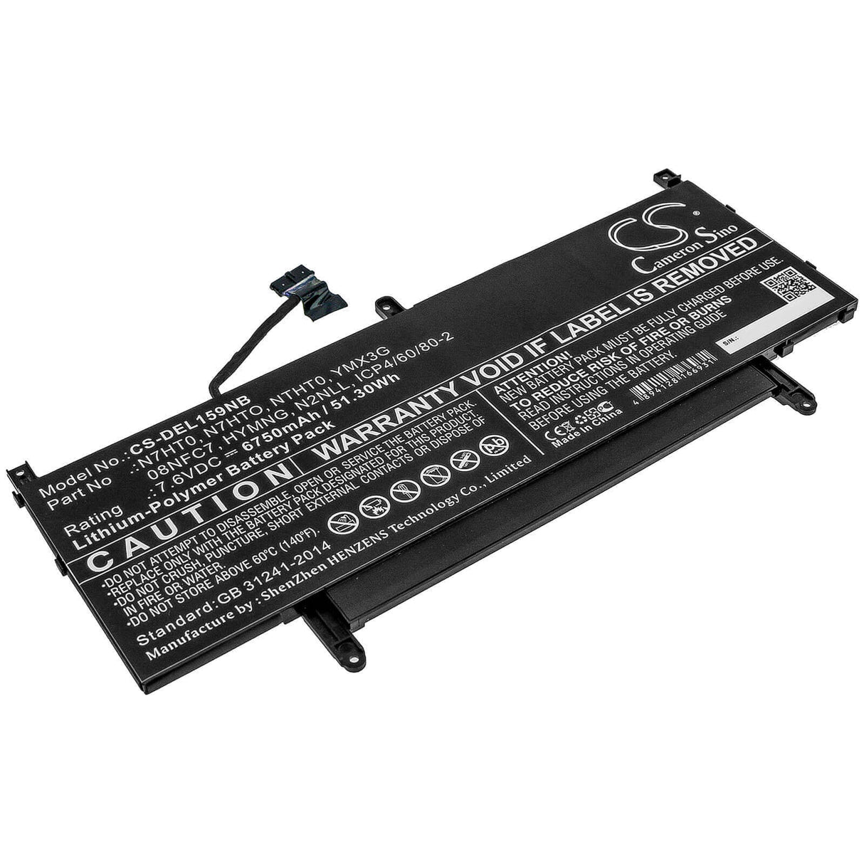 Battery For Dell, Latitude 15 9510 06df2, Latitude 15 9510 12ntw, Latitude 15 9510 16x54 7.6v, 6750mah - 51.30wh Batteries for Electronics Cameron Sino Technology Limited   