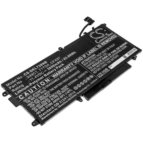 Battery For Dell, Latitude 5289 2-in-1, Latitude 7390 2-in-1 11.4v, 3850mah - 43.89wh Batteries for Electronics Cameron Sino Technology Limited   