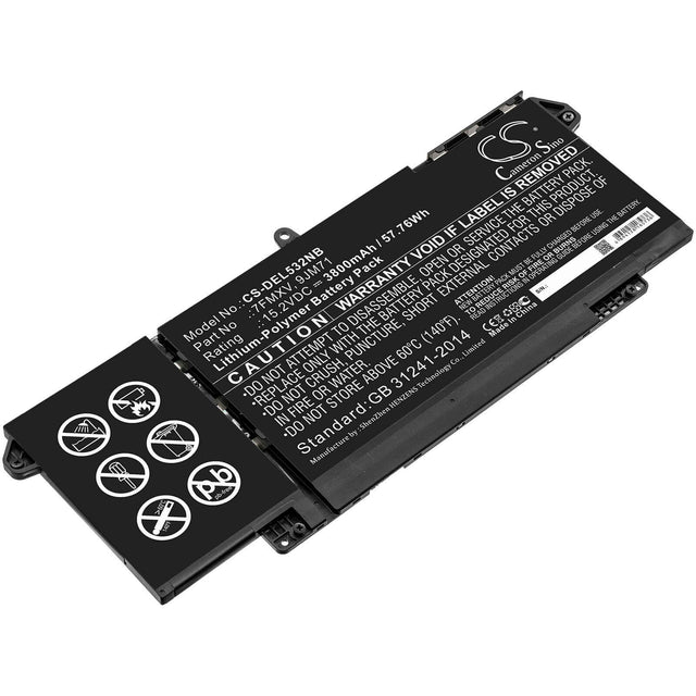 Battery For Dell, Latitude 5320, Latitude 7320, Latitude 7420 15.2v, 3800mah - 57.76wh Batteries for Electronics Cameron Sino Technology Limited   