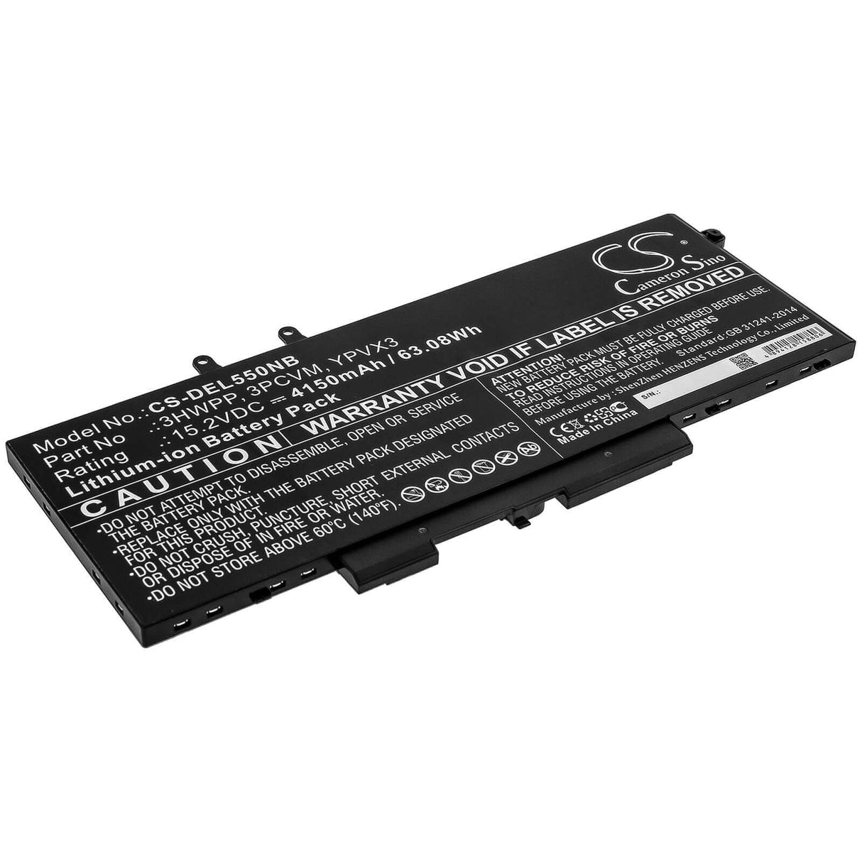 Battery For Dell, Latitude 5401, Latitude 5501 15.2v, 4150mah - 63.08wh Batteries for Electronics Cameron Sino Technology Limited   