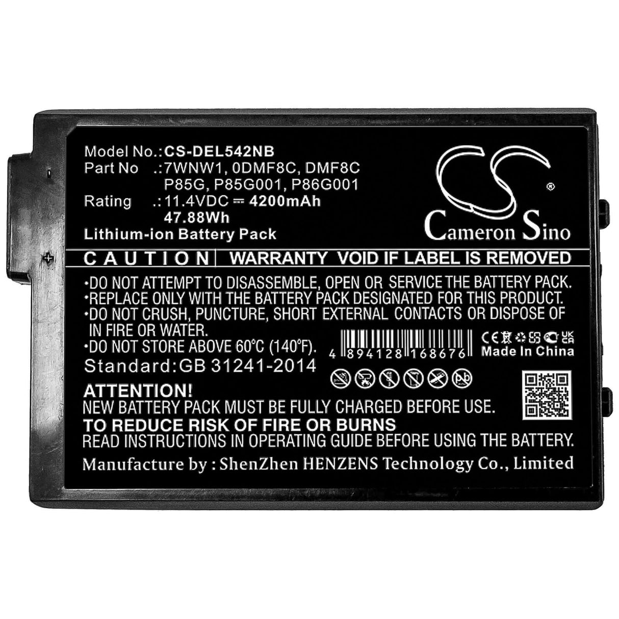 Battery For Dell, Latitude 5420, Latitude 5424, Latitude 7424 11.4v, 4200mah - 47.88wh Batteries for Electronics Cameron Sino Technology Limited   