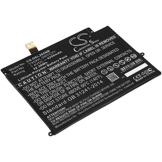 Battery For Dell, Latitude 7285, 7.6v, 4250mah - 32.30wh Batteries for Electronics Cameron Sino Technology Limited   