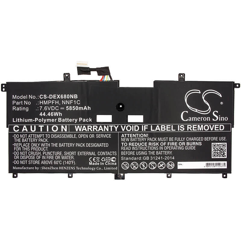 Battery For Dell, N003x9365-d1516fcn, N006x9365-d1726qcn, Xps 13 9365 7.6v, 5850mah - 44.46wh Batteries for Electronics Cameron Sino Technology Limited   