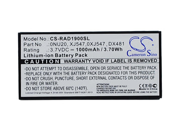 3.7V, Li-ion, 1000mAh, RAID Controller battery fits Dell, 0fr463, E2k-ucp-61(b), Np007 Sas 6/ir, 3.7Wh
