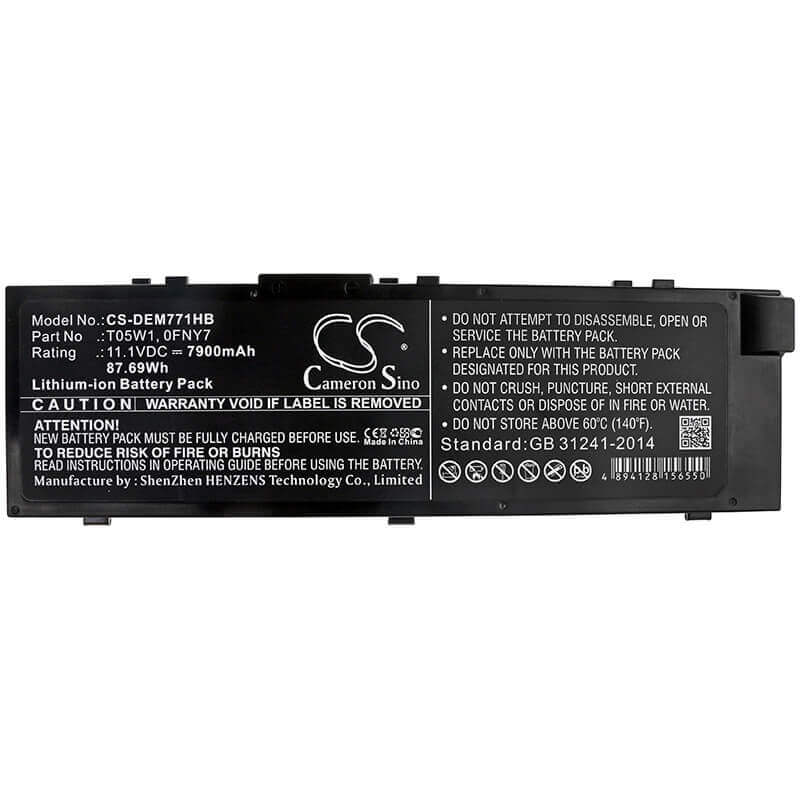 Battery For Dell, Precision 15 7000, Precision 15 7510 11.1v, 7900mah - 87.69wh Batteries for Electronics Cameron Sino Technology Limited   