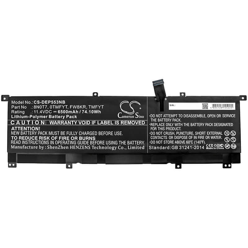 Battery For Dell, Precision 5530 2-in-1, Xps 15 2-in-1, Xps 15 9575 11.4v, 6500mah - 74.10wh Batteries for Electronics Cameron Sino Technology Limited   