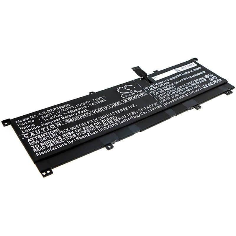 Battery For Dell, Precision 5530 2-in-1, Xps 15 2-in-1, Xps 15 9575 11.4v, 6500mah - 74.10wh Batteries for Electronics Cameron Sino Technology Limited   