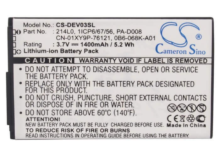 Battery For Dell Venue, V03b, Venue Pro 3.7v, 1400mah - 5.18wh Mobile, SmartPhone Cameron Sino Technology Limited   