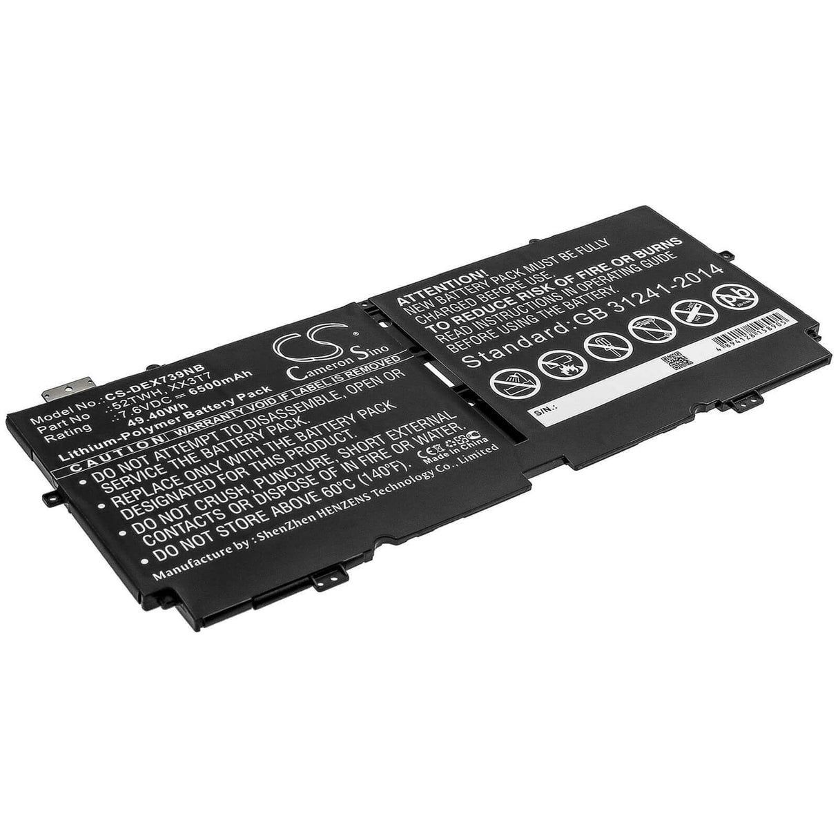 Battery For Dell, Xps 13 7390 7.6v, 6500mah - 49.40wh Batteries for Electronics Cameron Sino Technology Limited   