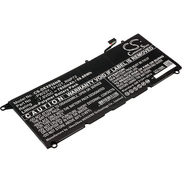 Battery For Dell, Xps 13 9360, Xps 13 9360-d1605g, 7.6v, 7850mah - 59.66wh Batteries for Electronics Cameron Sino Technology Limited   