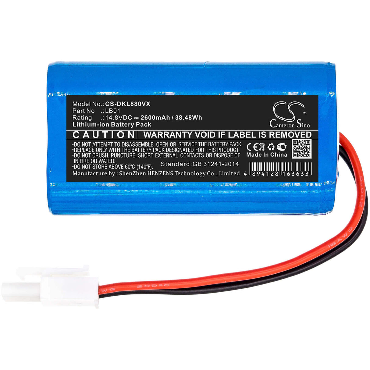 Battery For Donkey, Dl880 14.8v, 2600mah - 38.48wh Vacuum Cameron Sino Technology Limited   