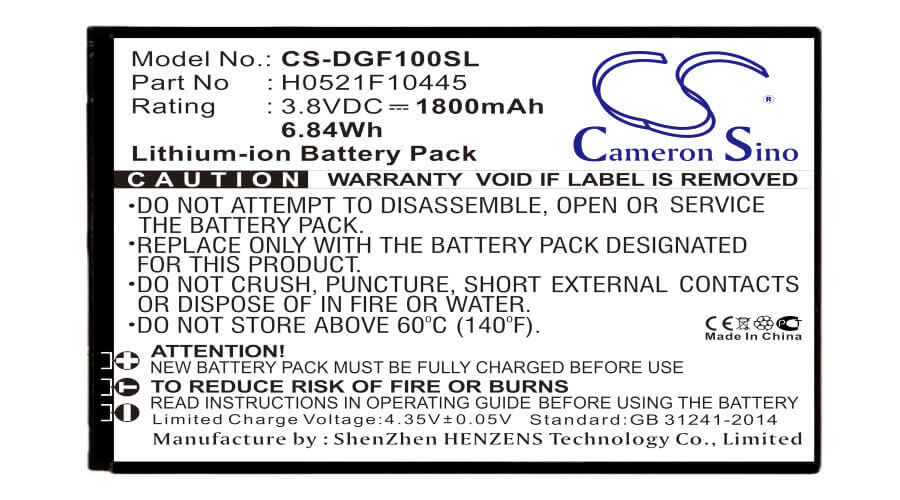 Battery For Doogee F1 3.8v, 1800mah - 6.84wh Mobile, SmartPhone Cameron Sino Technology Limited   