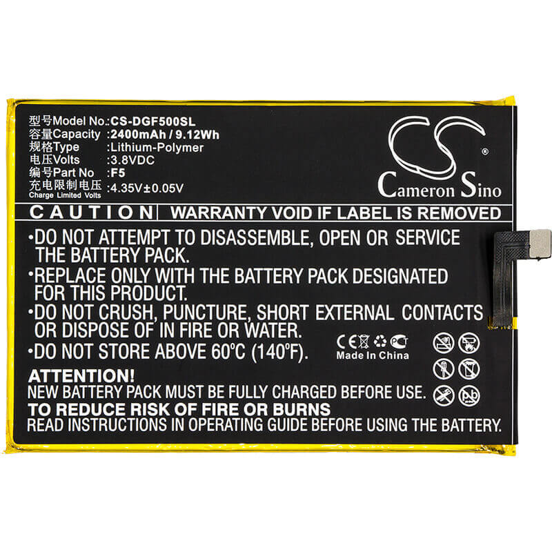 Battery For Doogee F5 3.7v, 2400mah - 8.88wh Mobile, SmartPhone Cameron Sino Technology Limited   