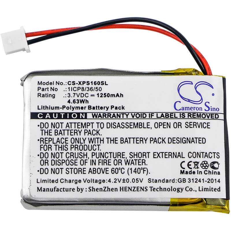 Battery For Dual Xgps160, Xgps160 Skypro Gps Receiver 3.7v, 1250mah - 4.63wh GPS, Navigator Cameron Sino Technology Limited   