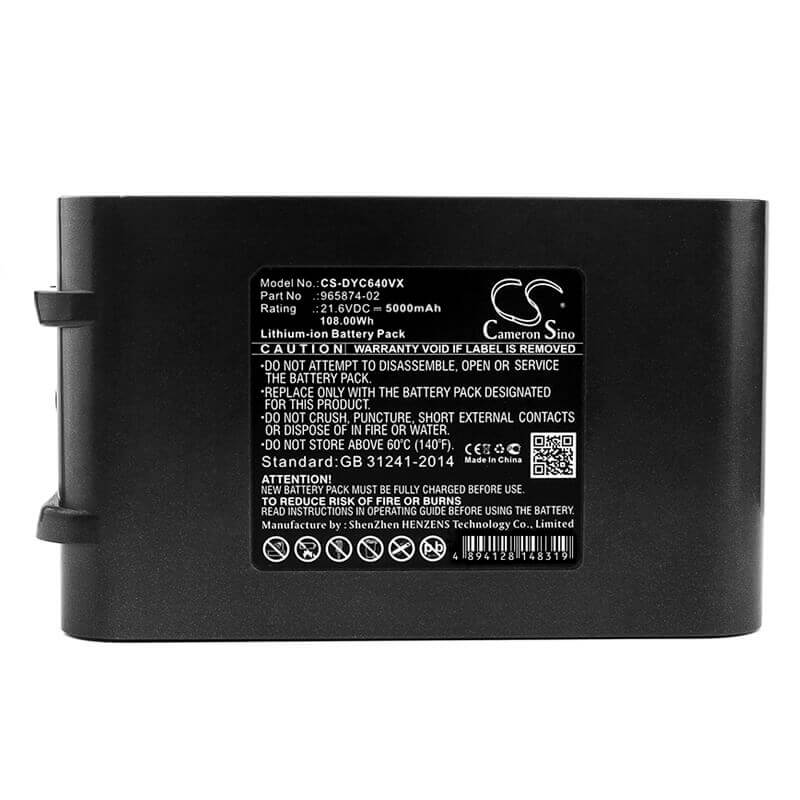 Battery For Dyson, Absolute, Dc58, Dc61 21.6v, 5000mah - 108.00wh Vacuum Cameron Sino Technology Limited (Dangerous Goods)   