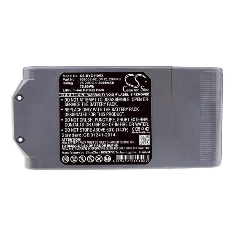 Battery For Dyson, Cyclone Sv12, V10, V10, V10 Absolute 25.2v, 3000mah Batteries for Electronics Cameron Sino Technology Limited   