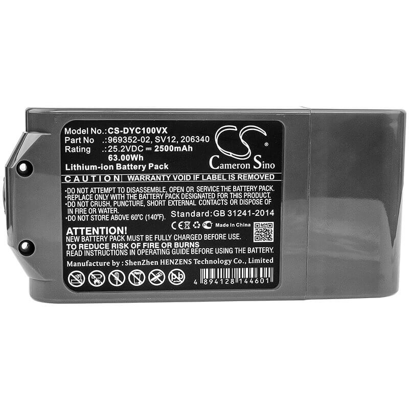 Battery For Dyson, Cyclone V10, V10 25.2v, 2500mah - 63.00wh Batteries for Electronics Cameron Sino Technology Limited   