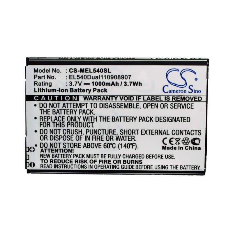 Battery For Emporia El540, El540dual 3.7v, 1000mah - 3.70wh PDA, Pocket PC Cameron Sino Technology Limited   