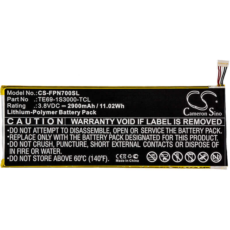 Battery For Fisherprice, Nabi 7, Nbfp07mkg, Nbfp07pmkg 3.8v, 2900mah - 57.72wh Tablet Cameron Sino Technology Limited   