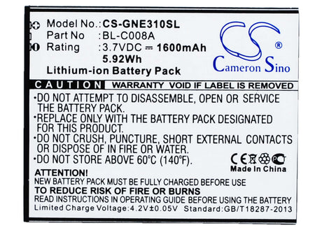 Battery For Fly Iq4410 3.7v, 1600mah - 5.92wh Batteries for Electronics Cameron Sino Technology Limited   