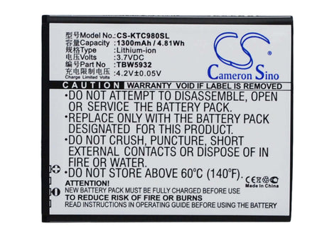 Battery For Fly Iq442, Quad Miracle 2 3.7v, 1300mah - 4.81wh Mobile, SmartPhone Cameron Sino Technology Limited   