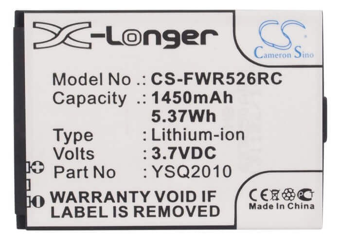 Battery For Franklin Wireless R526, R526a, R536 3.7v, 1450mah - 5.37wh Hotspot Cameron Sino Technology Limited   