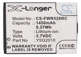 Battery For Franklin Wireless R526, R526a, R536 3.7v, 1450mah - 5.37wh Hotspot Cameron Sino Technology Limited   