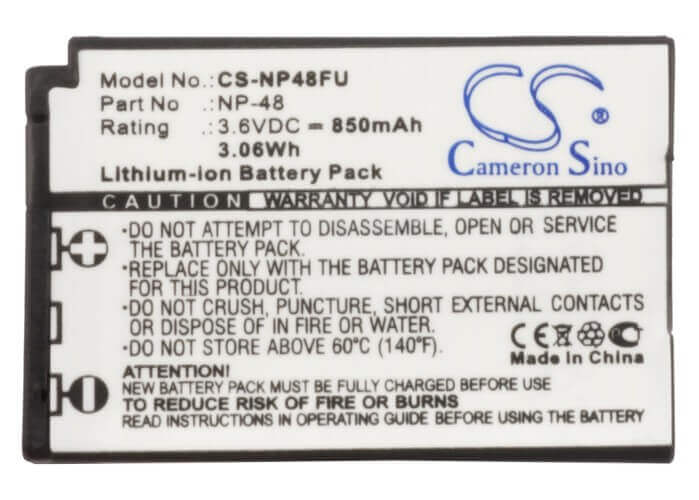 Battery For Fujifilm Xq1 3.6v, 850mah - 3.06wh Camera Cameron Sino Technology Limited   