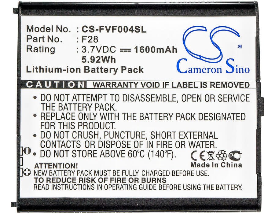 Battery For Fujit'su Arrows V, F-04e, Arrows V F-04e 3.7v, 1600mah - 5.92wh Mobile, SmartPhone Cameron Sino Technology Limited   