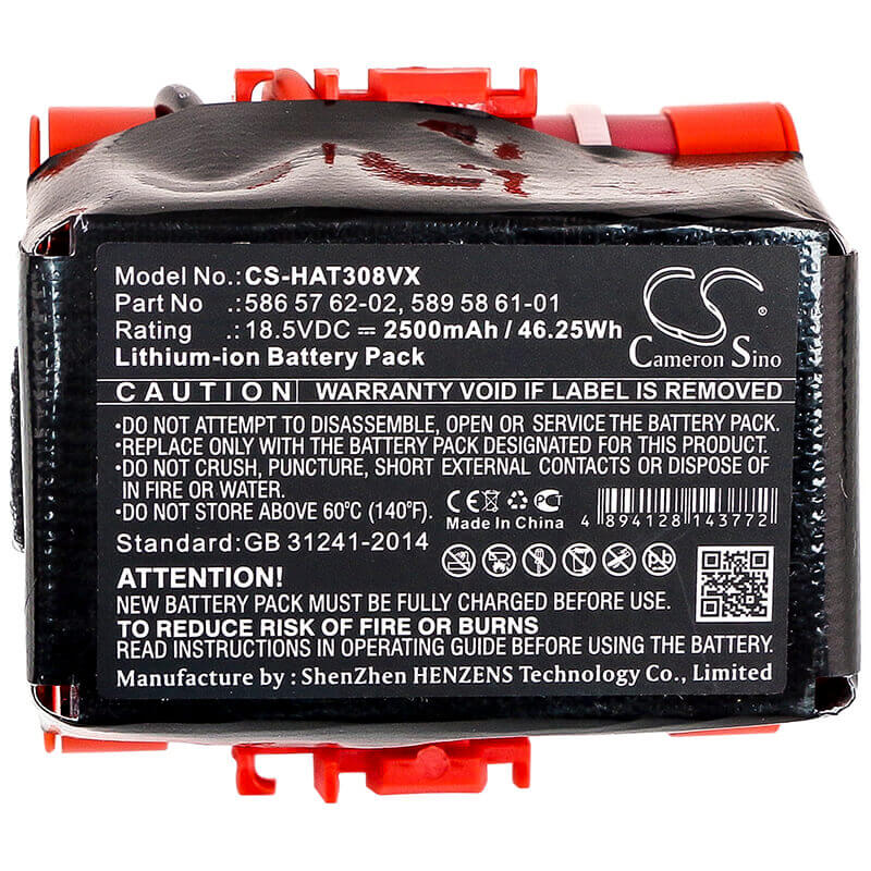 Battery For Gardena, Mcculloch Rob R600, R40 18.5v, 2500mah - 46.25wh Lawn Mowers Cameron Sino Technology Limited   