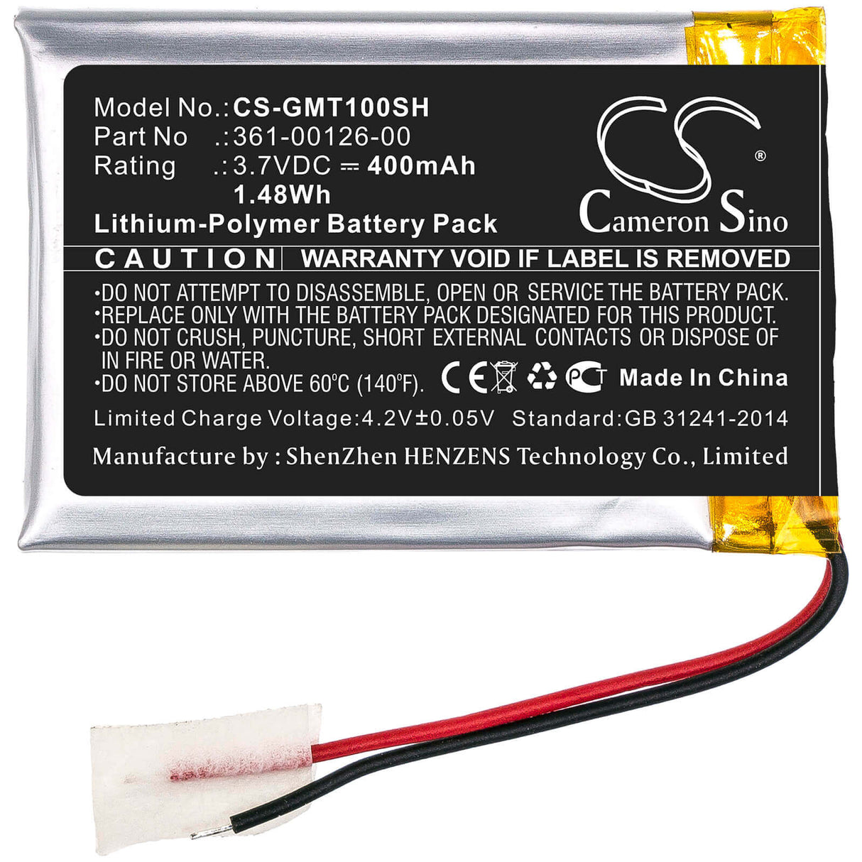 Battery For Garmin, 010-02357-00, Fenix 6x, Tactix Delta 3.7v, 400mah - 1.48wh Smartwatch Cameron Sino Technology Limited   